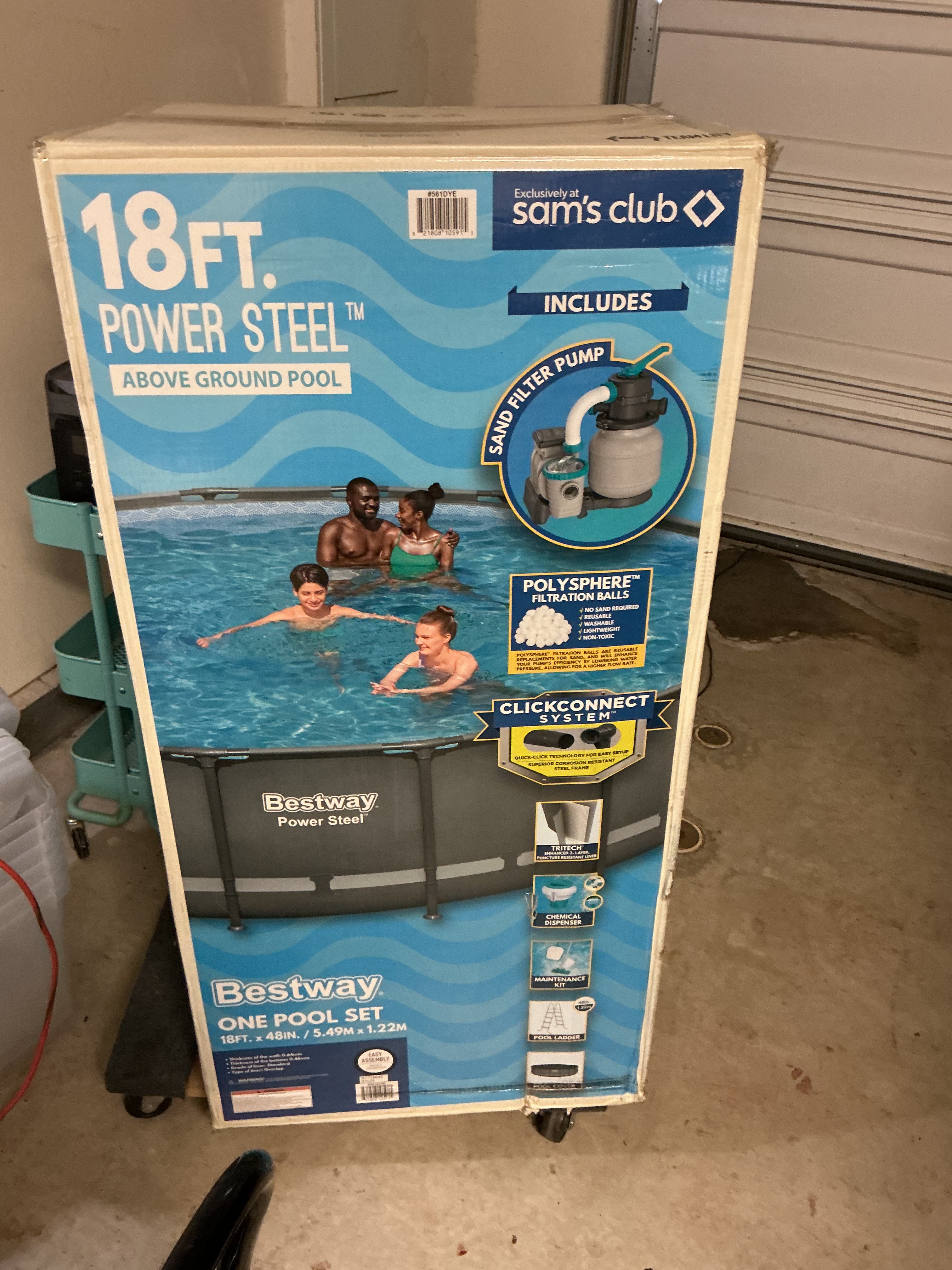 18 feet swimming pool with filter and accessories, New. Local pick up only.