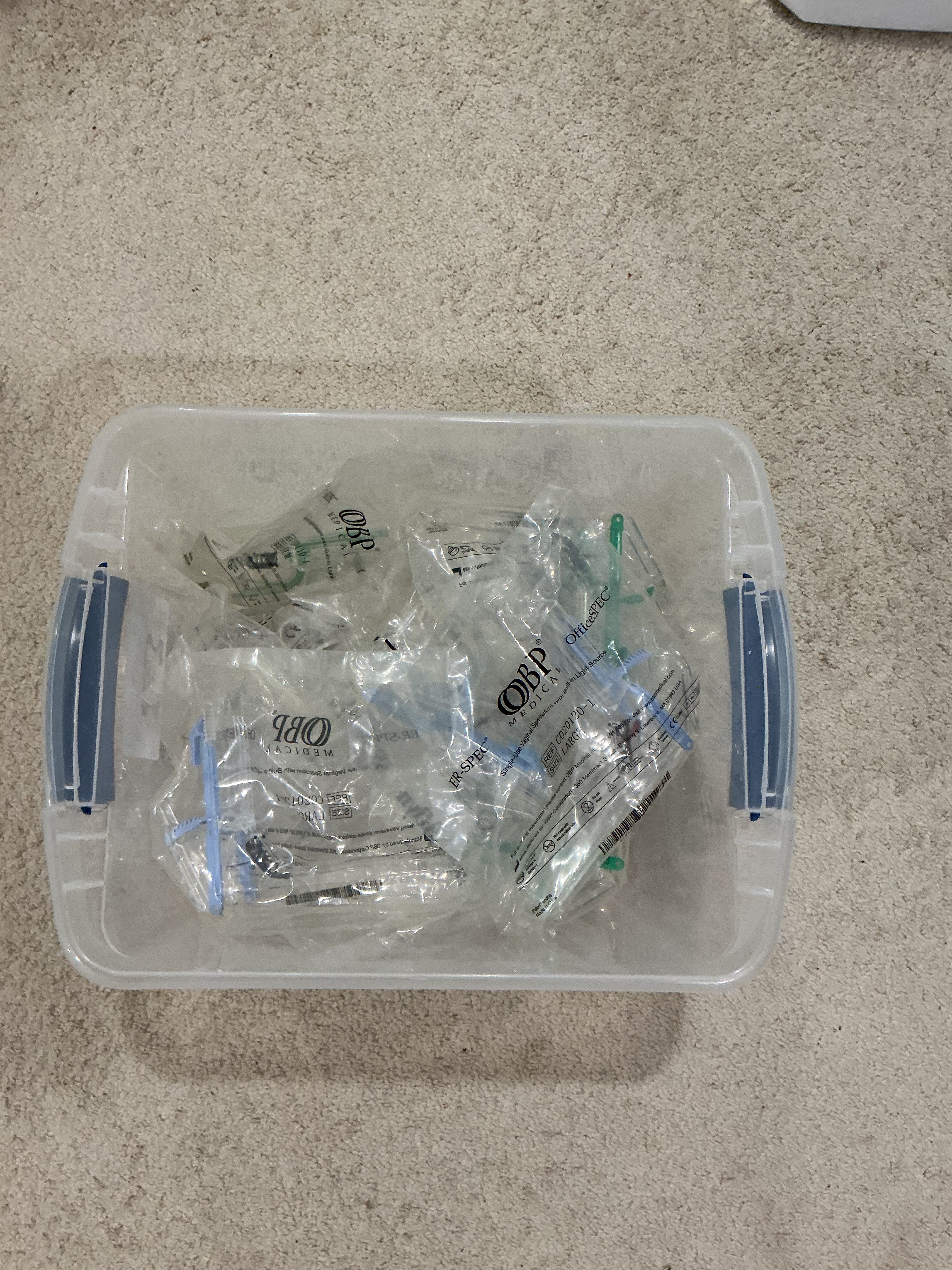 OBP Light Female Exam Speculum, Individually Packed, 17 Small, 3 Medium, 3 Large