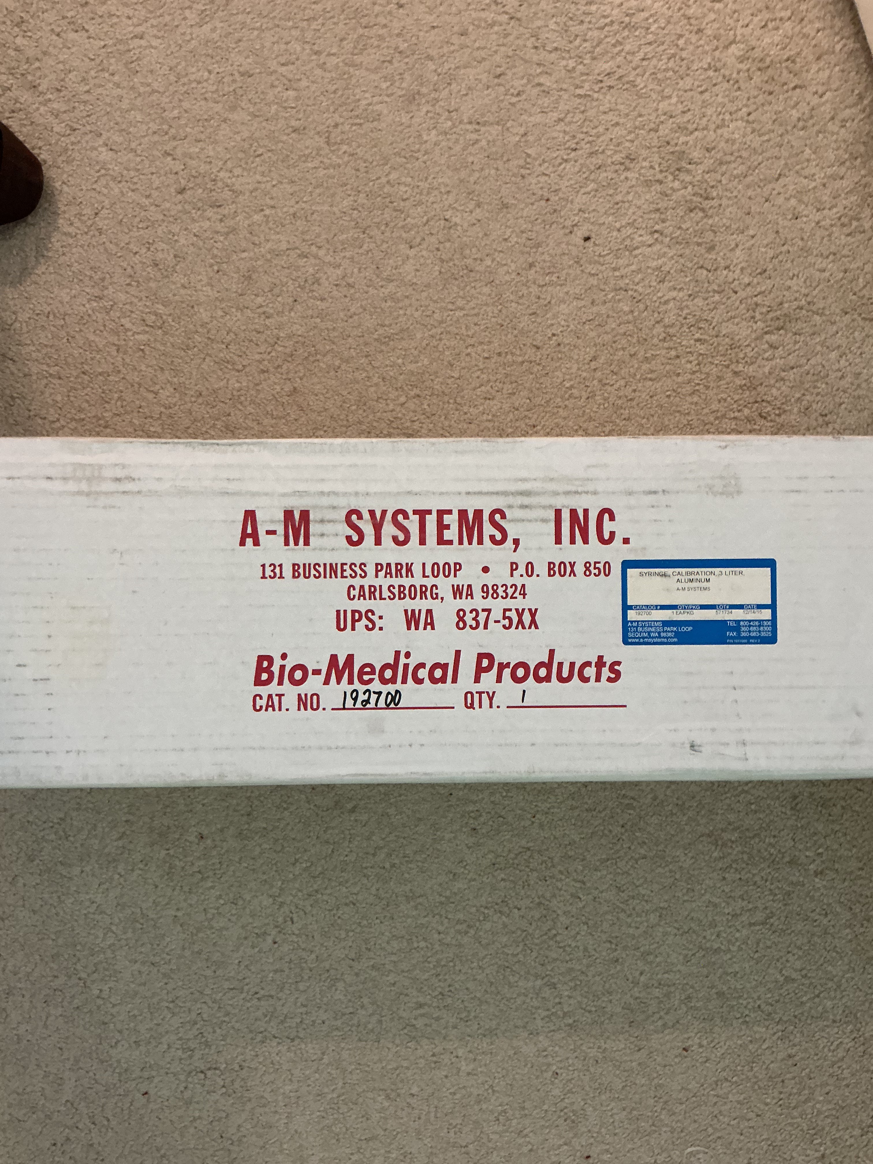 AM System Syringe For Calibration, mint