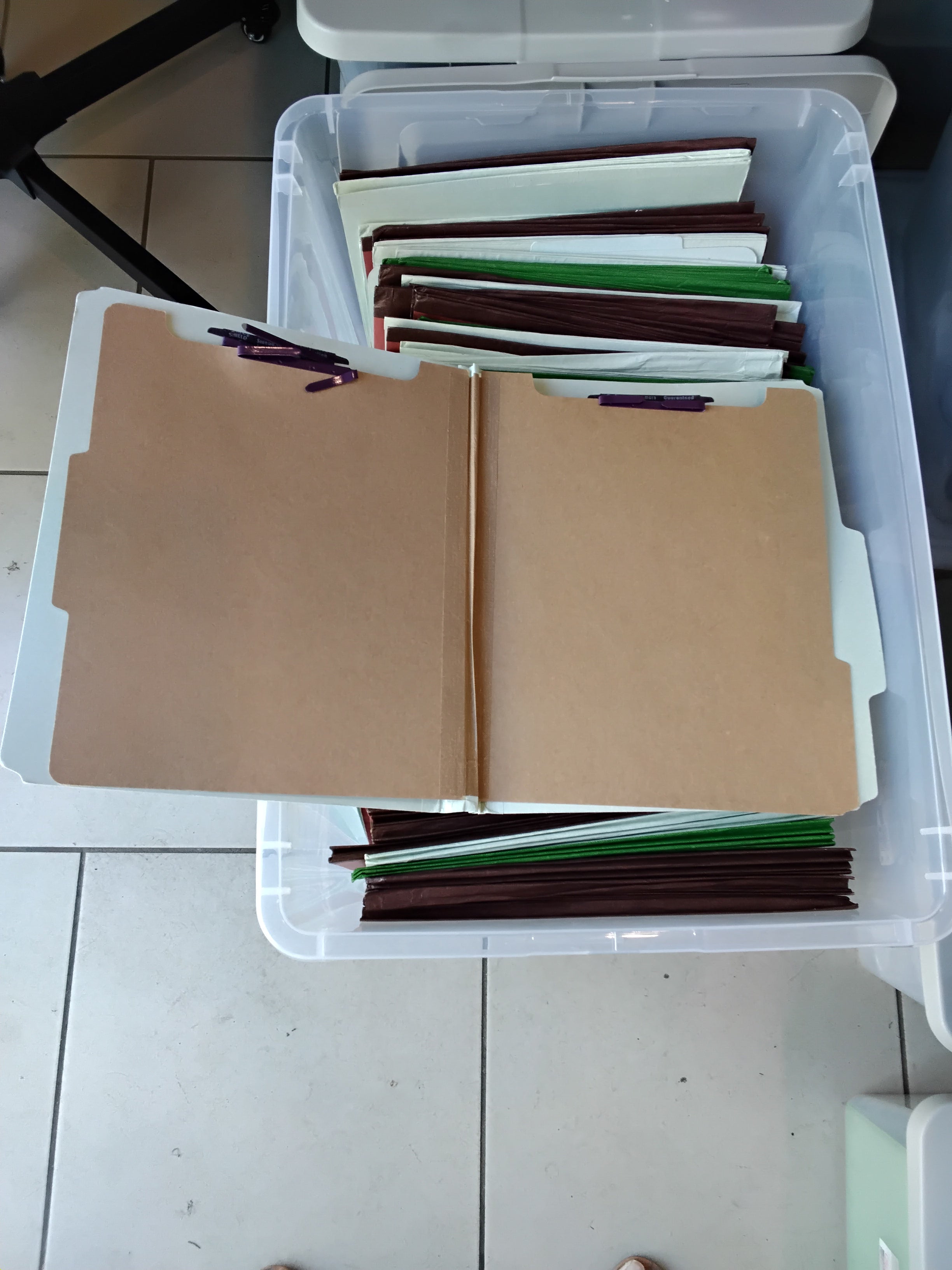 File Folder With Two Dividers, Used, In Good Shape