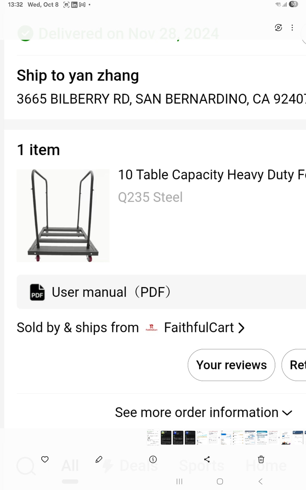 Heavy Duty Pushing Cart, New, have not assembled.
