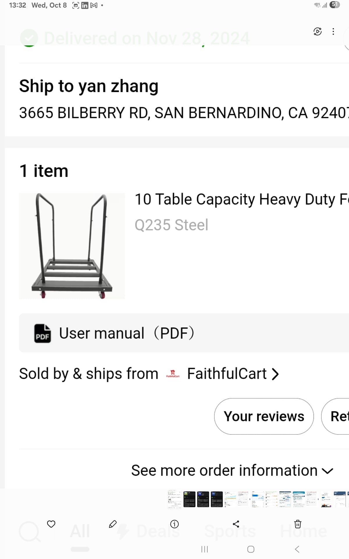 Heavy Duty Pushing Cart, New, have not assembled.
