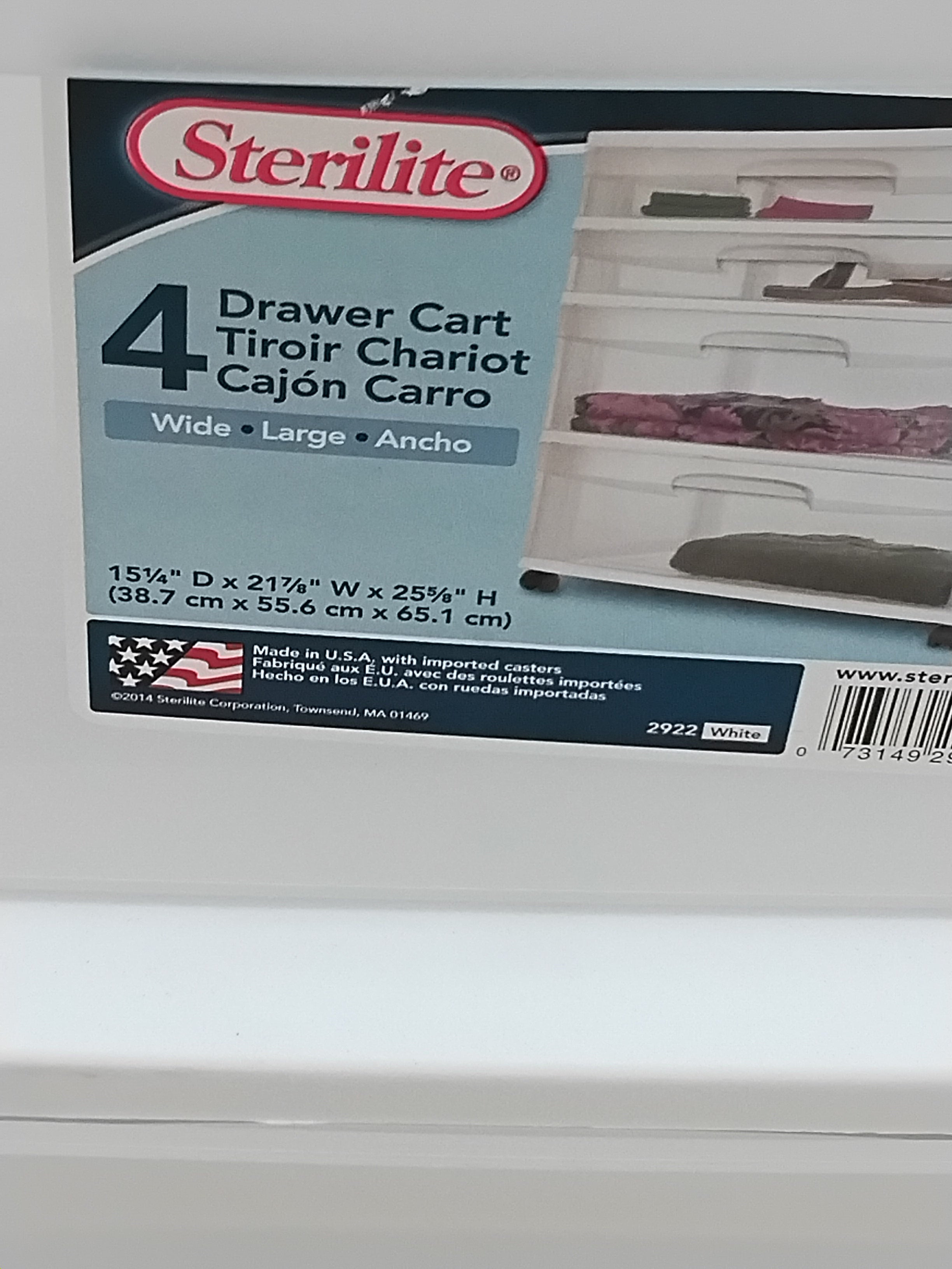 4 draw good size plastic dresser, lightweight.