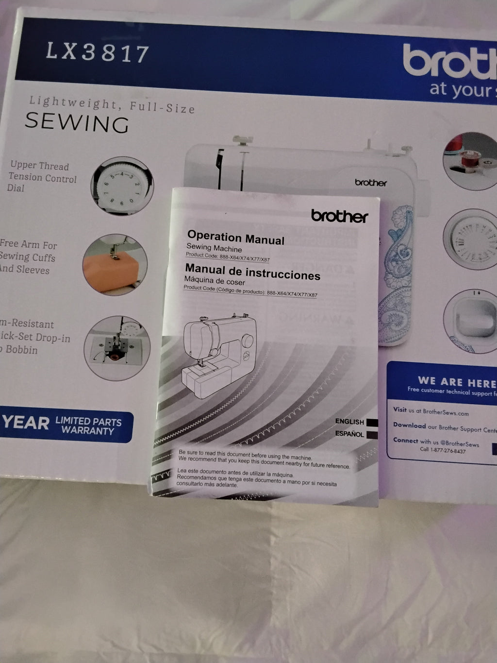 Brother Intl LX3817 Lightweight and Full-Size Sewing Machine, Like New