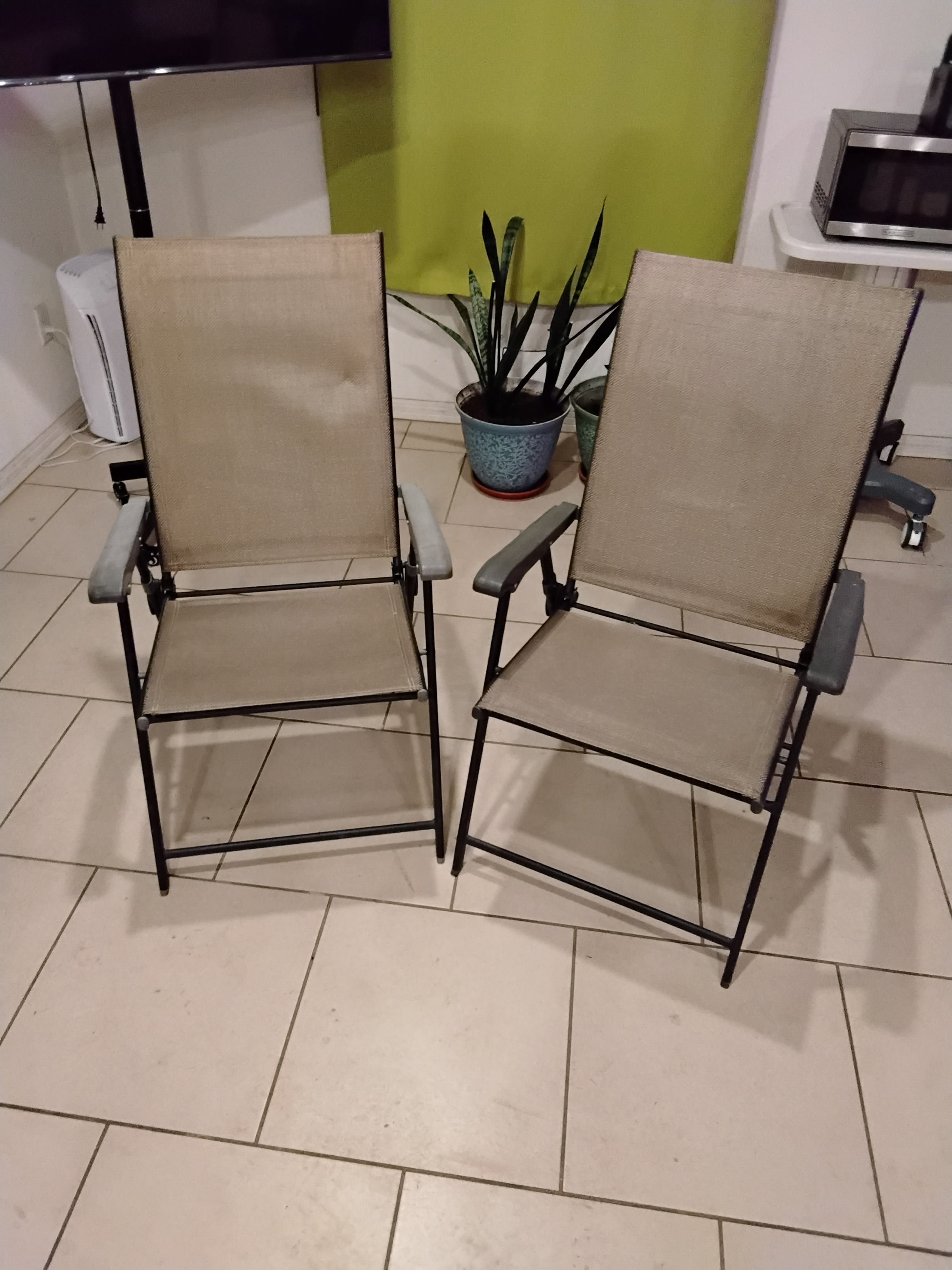 A pair of big folding garden Chair